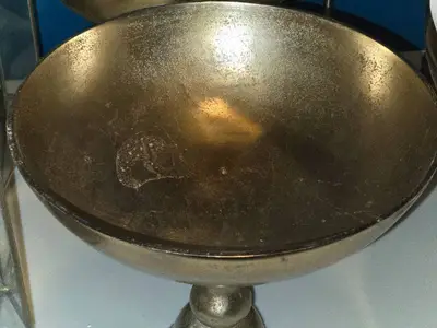 Metal Pedestal Bowl / Compote Bowl / Vase 12" x 12"