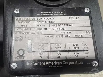 Used 2016 UNICARRIERS MCP1F1A20LV Misc Forklifts Illinois US | Perfection Global, LLC. #1541033