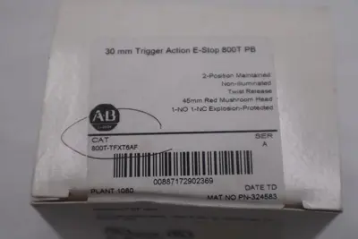 NEW IN BOX ALLEN BRADLEY 800T-TFXT6AF SER A E-STOP 800T STOCK G601A