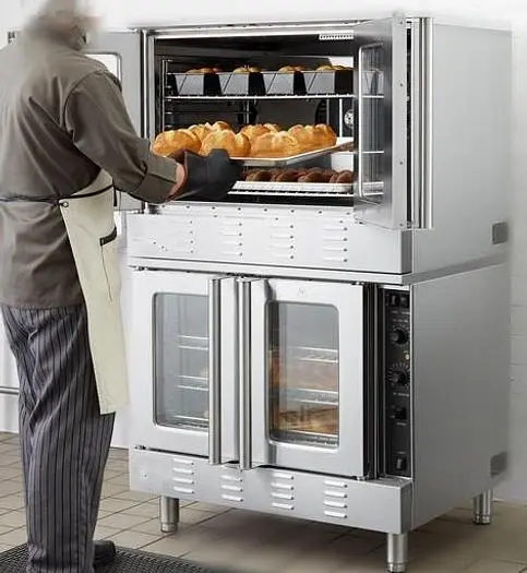Double Deck Full Size Natural Gas OR Propane Convection Oven with Legs - 108,000 BTU