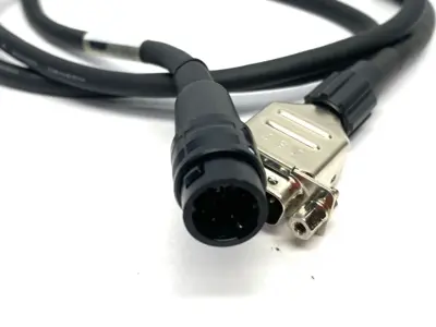 USED KEYENCE NETWORK CONVERSION CONTROLLER CABLE, ROUND CONNECTOR