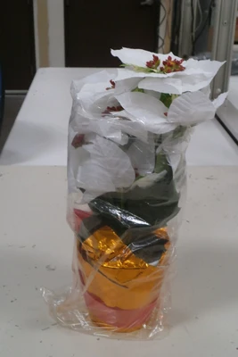 (6) 14" Poinsettia Decoration Centerpiece Topiary