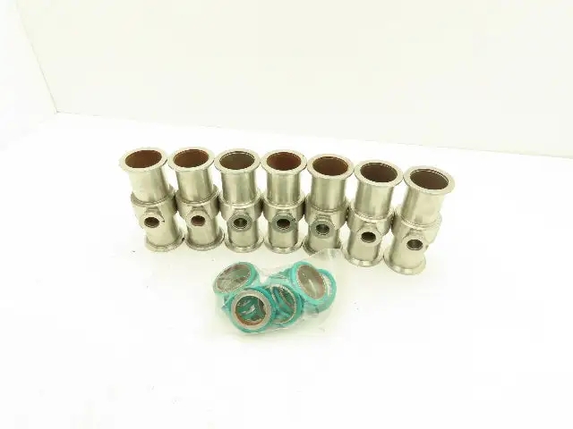 ISO-KF NW40/NW16 Stainless Reducing Tee Vacuum Flange Fitting 1.5"x3/4" Lot of 7