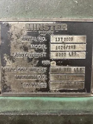 MINSTER 10,000LB X 14" SERVO FEED LINE Feeders, Servo | Timco, Inc. (6)