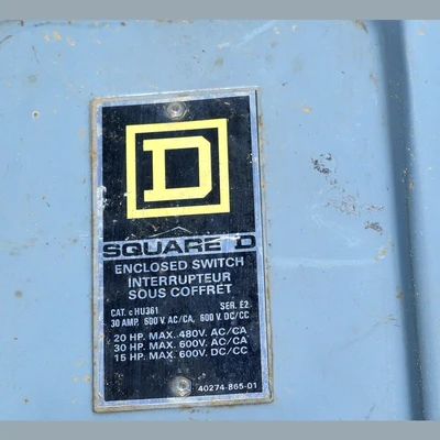 Square D 30 Amp Non-Fusible Disconnect