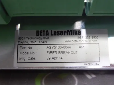 BETA LaserMike ASY5103-0044 Fiber Breakout Assembly Rev. AM New