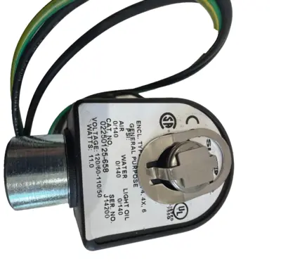 NEW SULLAIR 02250125-658 SOLENOID VALVE 120/60-110/50 NPT 1/4 ORIFICE 3/32