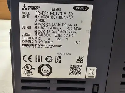 Used 2023 MITSUBISHI ELECTRIC FR-E840-0170-5-60 Switchgears British Columbia CA | Lenmark #1427044