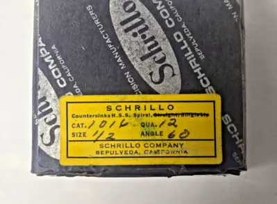 Schrillo 1/2" High Speed Steel Countersink 60 Degree #1016 USA Lot of 3