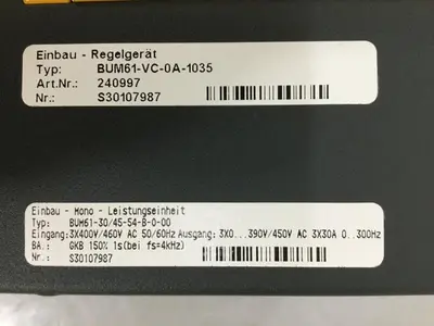 USED BAUMULLER BUM61-VC-0A-1035 / BUM61-30/45-54-B-0-00