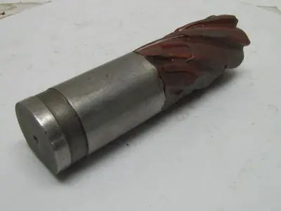Brown & Sharpe 2" RH 6 Flute HSS 4" Cut End Mill 2" Combination Shank Sharpened