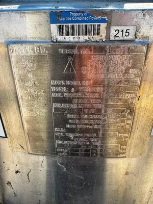 Tank, 181 Gallon, 316 Stainless Steel, Jacketed, Agitated, 32 PSI, Full Vacuum, #5991495