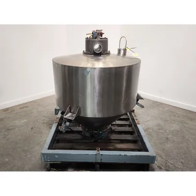 Used 12 Cu. Ft. Stainless Steel Hopper Weigh Bin w/ Semco scale valve & vibrator