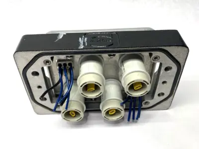 USED HARTING BASE PANEL HAN 48 HPR W/ X4 09110012651 MALE INSERT DAMAGED