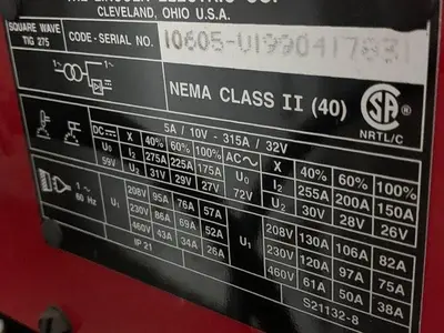 5916-300 Lincoln Electric Squarewave 275 TIG or Stick AC/DC Welder