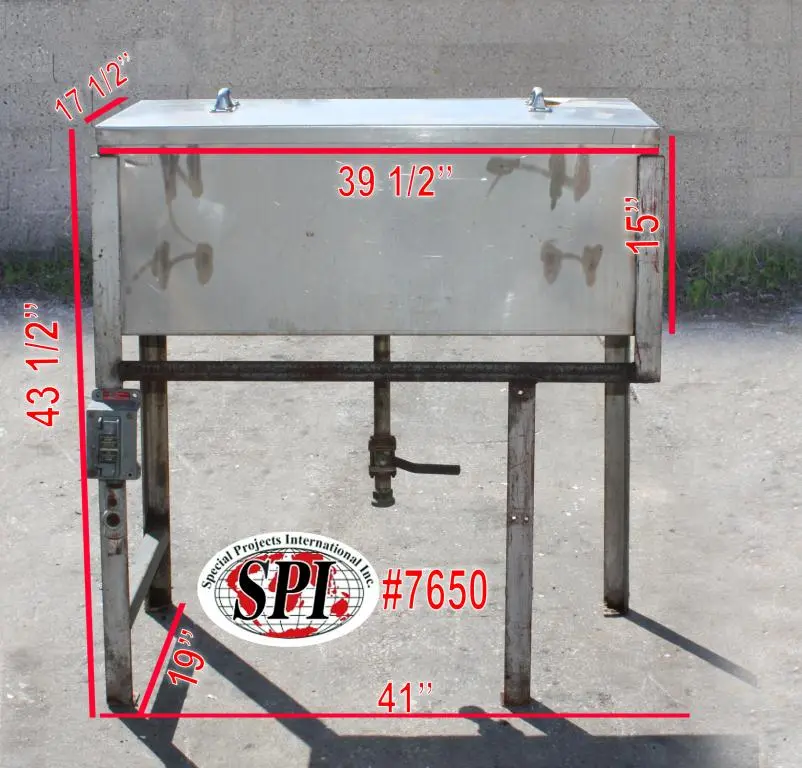 SPC7650  Miscellaneous Equipment bottle dump station Stainless Steel 39 each 1-1/4" diameter holes holes,  17 1/2"W x 39 1/2"L x 15"D