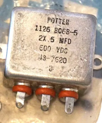 2 NEW POTTER AND BRUMFIELD 1126-B06B-5 CONTROL RELAYS 600VDC, 2 X .5, 1126B06B5