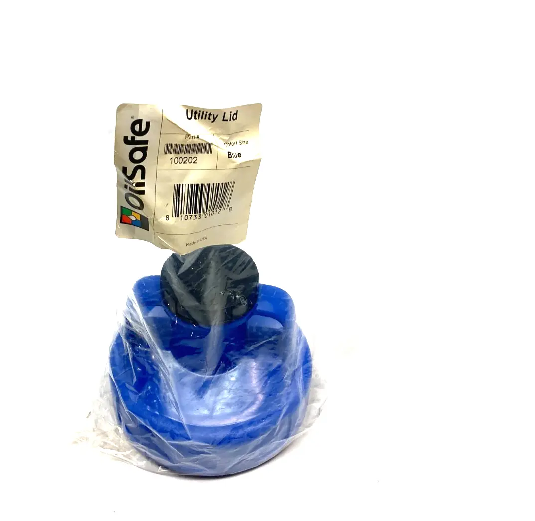 NEW OILSAFE UTILITY LID, BLUE, 48MM OPENING
