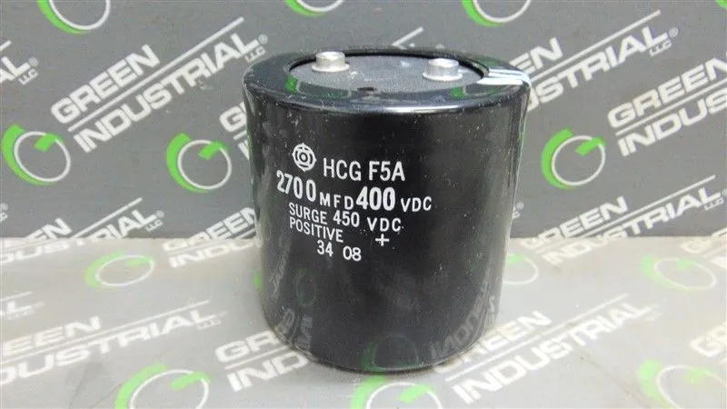 Hitachi HCG F5A Capacitor 2700 MFD 400 VDC Surge Positive 450 VDC Used