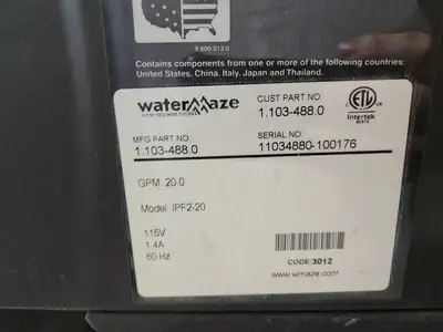Used WATERMAZE COAG2-20A Water Treatment Equipment British Columbia CA | Lenmark #1440561