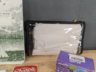 Office & School Supplies Assortment - Notebooks, Glue, Tape, Gel Pens, Fidget Spinners - Brand New