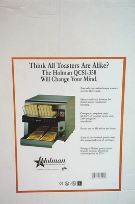 NEW TOASTMASTER ELECTRIC CONVEYOR TOASTER MODEL TCT1 350 SLICES PER HOUR