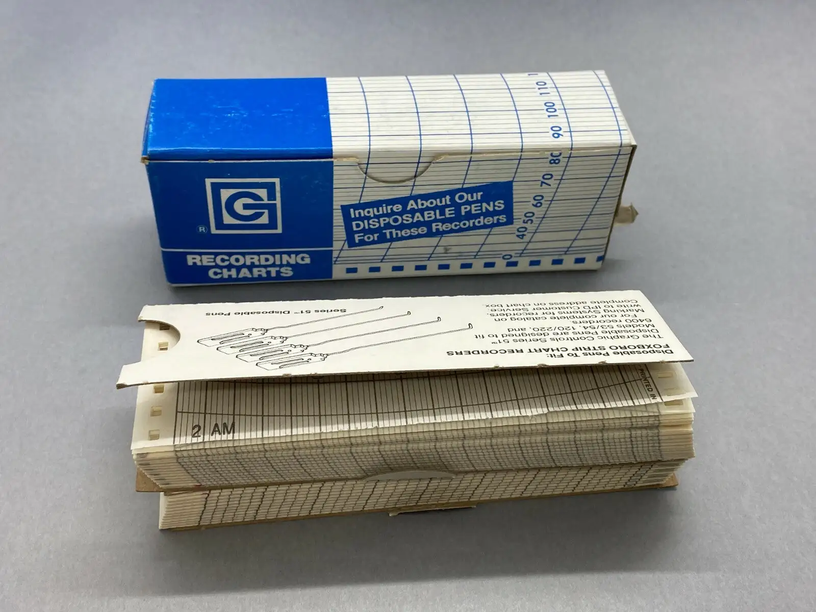 NEW GRAPHIC CONTROLS STRIP CHART PAPER 12 HOUR RANGE