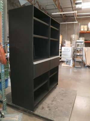 Custom Black Design Workbench Design Furniture. Re-purpose  60"X24"X 80"  wheels