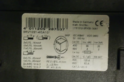 USED SIEMENS 3RV1031--4EA10