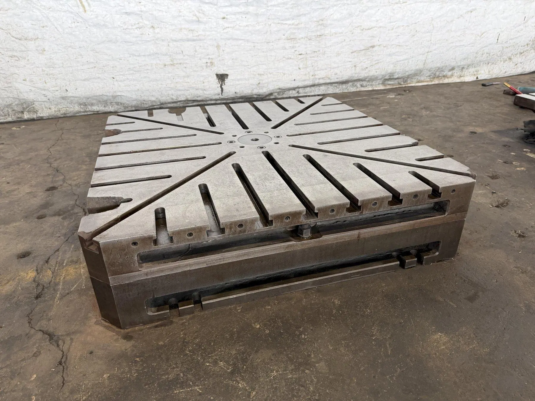 36" WIDE x 36" LONG x 9" TALL SIARTO PRECISION T SLOTTED MANUAL INDEX TABLE. STOCK # 0433626