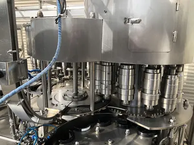 USED 2014 ZHANG J IAGANG, BEIJING CHINA TRI-BLOCK 40 VALVE BOTTLE RINSER, FILLER, CAPPER