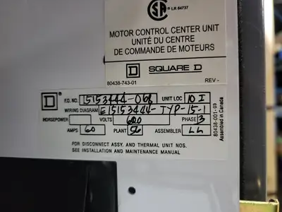 USED SQUARE D MODEL 6