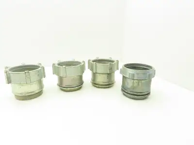 3 1/2" EMT Conduent Compression Connector Steel W Cast Iron Nut Lot of 4