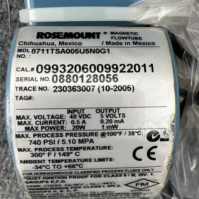 Used Rosemount 8732CT03N0M4    8711TSA005U5N0G1 Meters - Misc California US | Davliegogo LLC #1707921