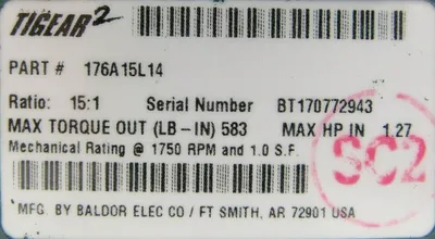 NEW DODGE 176A15L14 TIGEAR-2 REDUCER 15:1