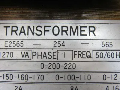 Gomi E2565-254-565 200/220V Pri 150-180/100-110 50/60Hz  1270KV Trans Former