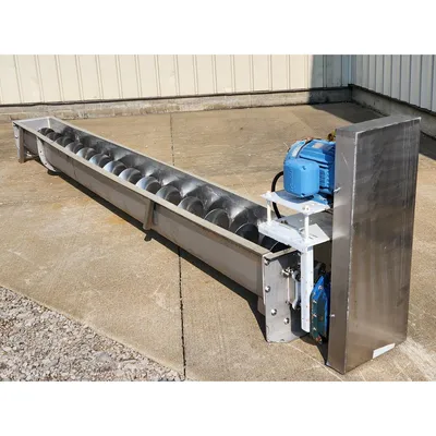 Used 12" Dia. X 15'L Stainless Steel Screw Auger Conveyor