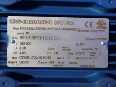USED SEWEURODRIVE R87DRE100L4BE5HR/MM22/AXX6/AVS