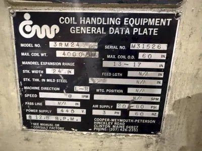 Used COOPER WEYMOUTH 3RM24 Uncoilers Ohio US | Yoder Brothers machinery #1287946