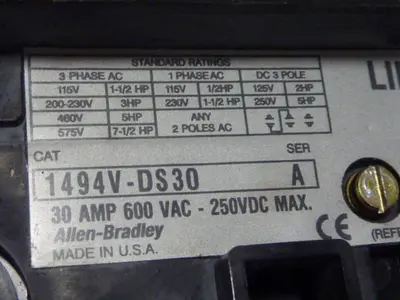 USED ALLEN BRADLEY 1494V-DS30 SER A