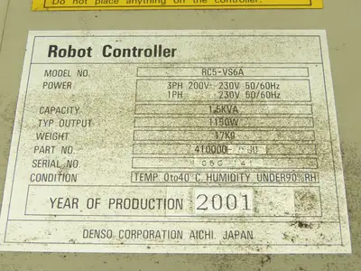 Denso RC5-VS6A Robot Controller 230V 1.5kva 410000-7600