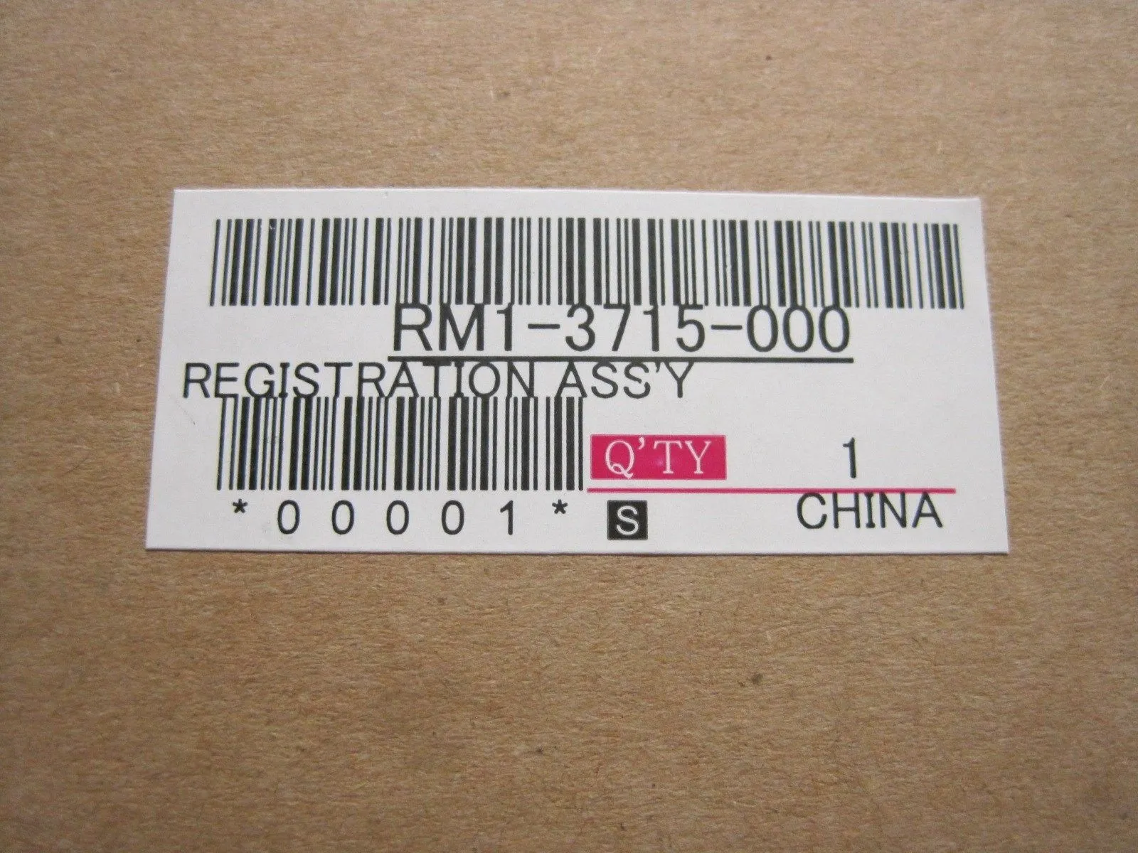 NEW HEWLITT PACKARD RM1-3715-000 REGISTRATION ASSEMBLY RM13715000