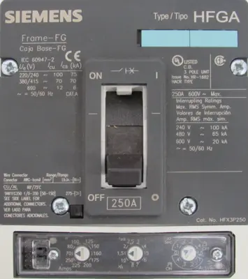 NEW SIEMENS 3VL3125-2GE33-0AA0 CIRCUIT BREAKER 250A 3VL31252GE330AA0