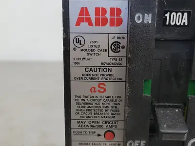 100 Amp, 3 Pole, 480 volts Circuit Breaker