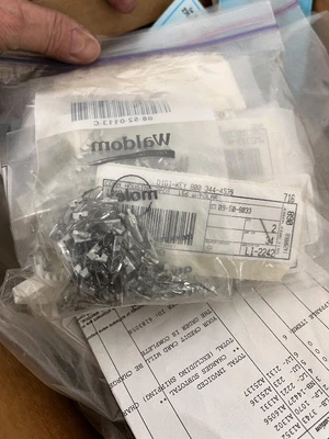 Box of Vintage and Modern Electronic Parts and Components Assortment