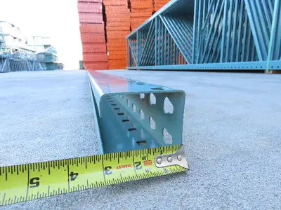 Interlake 24' Teardrop Pallet Racking Upright 3x3" Column Leg Only