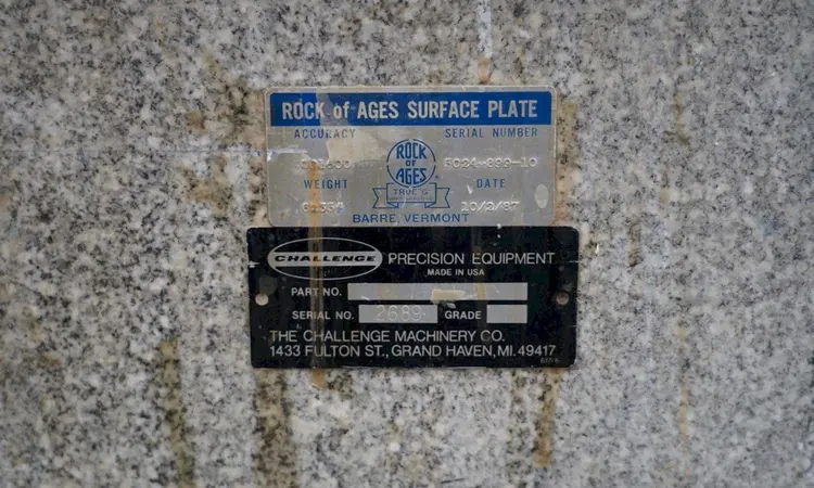 Used CHALLENGE _UNKNOWN_ Granite Surface Plates Ohio US | Yoder Brothers machinery #200387