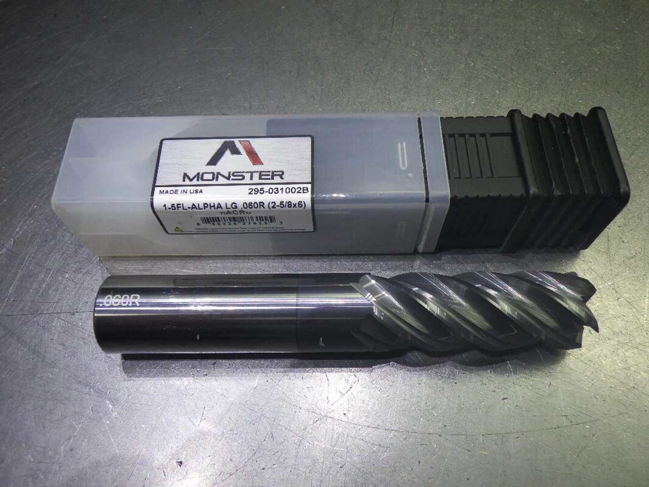 Monster 1" 5 Flute Carbide CR LG Endmill 1" Shank .06" R 295-031002B (LOC252)