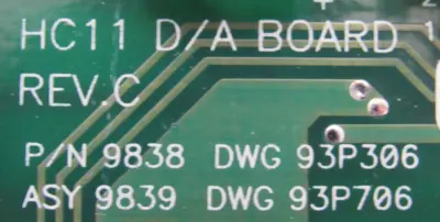 NEW THERMO ENVIRONMENTAL HC11 D/A PC BOARD REV C 9838 DWG 93P306 9839 DWG 93P706