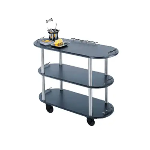 Geneva Oval Dessert Cart w/ Multi-Tiered Design - Black (36200)